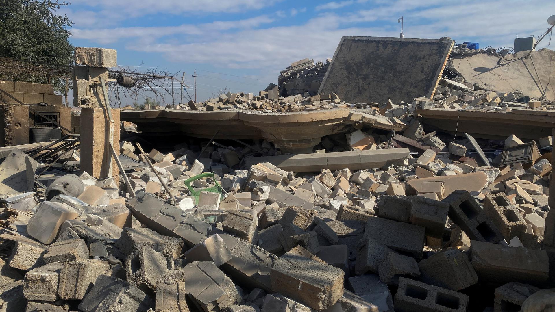 A destroyed building is pictured at the site of a U.S. airstrike in al-Qaim, Iraq February 3, 2024. REUTERS/Stringer NO RESALES. NO ARCHIVES Photo: Stringer/REUTERS
