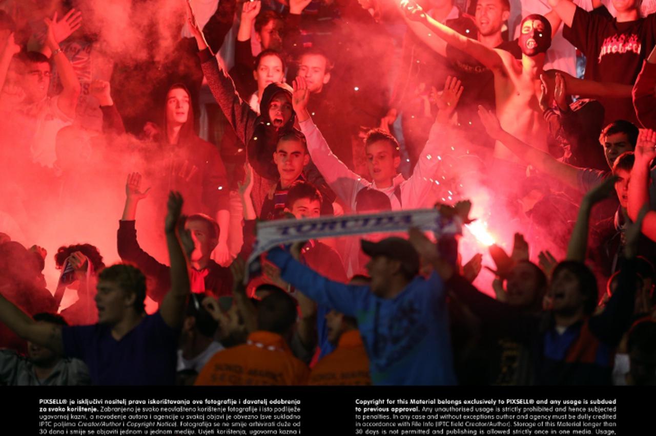 '29.09.2012., stadion u Maksimiru, Zagreb - 1. HNL, 10. kolo, GNK Dinamo -  HNK Hajduk. Torcida, navijaci Hajduka. Photo: Sanjin Strukic/PIXSELL'