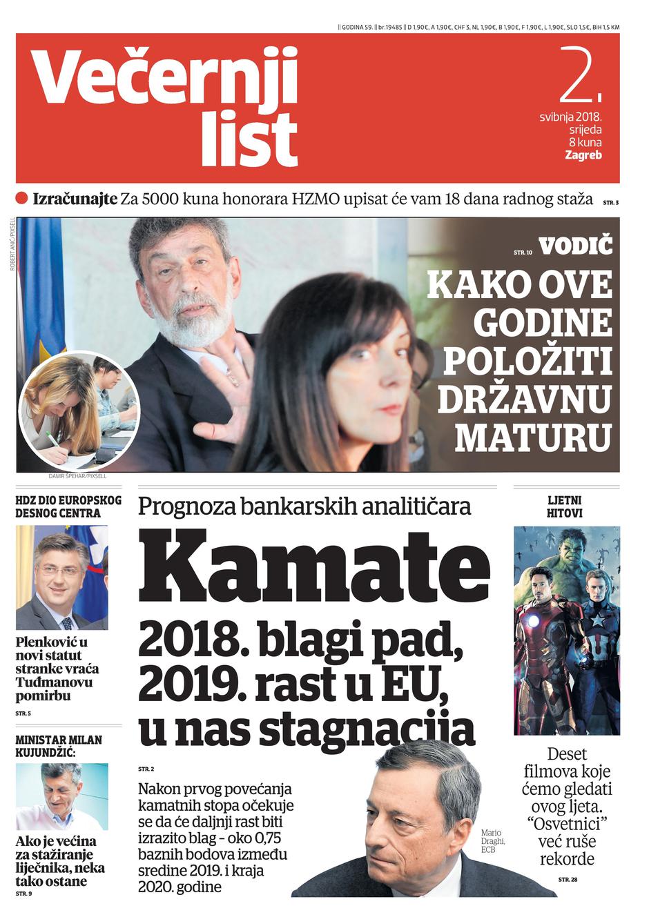 Naslovnica 2. 5. 2018.