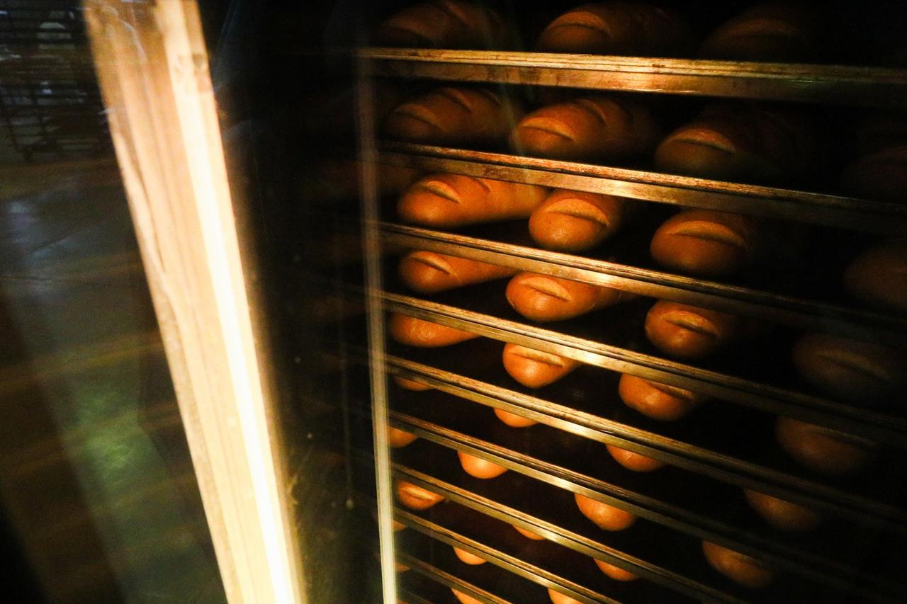 Baking bread at Ivanovsky Pekar bakery in Ivanovo, Russia
