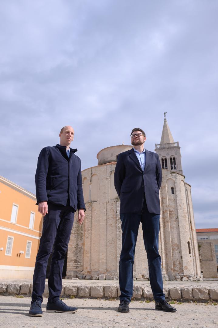 31.03.2021., Zadar - Pedja Grbin i Mario Vucetic odrzali su konferenciju za medije na Forumu. Danijel Radeta i Pedja Grbin. 
Photo: Dino Stanin/PIXSELL