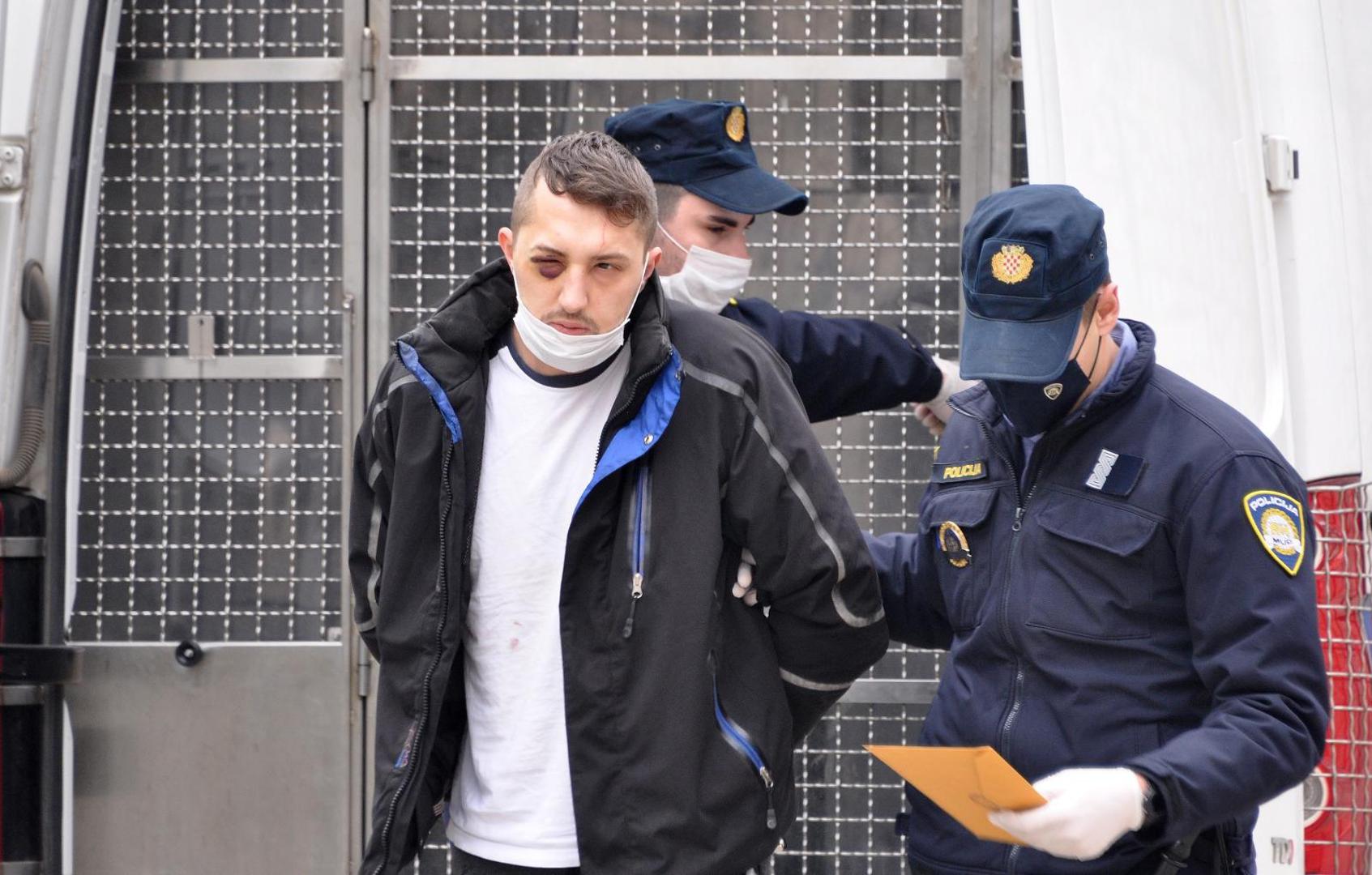 05.02.2021., Pula - U pulsko Zupanijsko drzavno odvjetnistvo, prepracen nasilnik koji je zatocio zensku osobu, te se sukobio s policajcima.Photo: Sasa Miljevic / PIXSELL