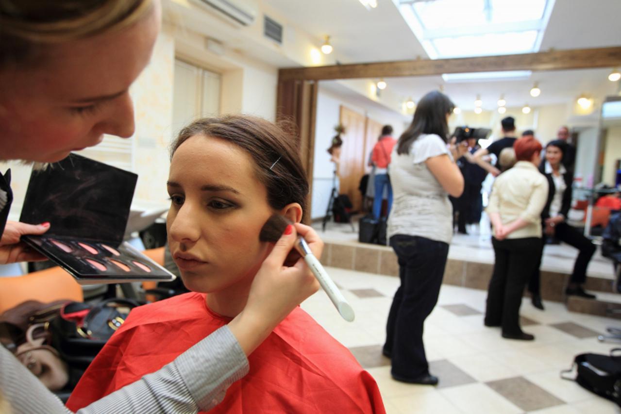 '11.04.2011.,Zagreb -   U organizaciji Udruzenja obrtnika grada Zagreba, prezentacija novih frizura i trendova Photo: Zeljko Lukunic/PIXSELL'