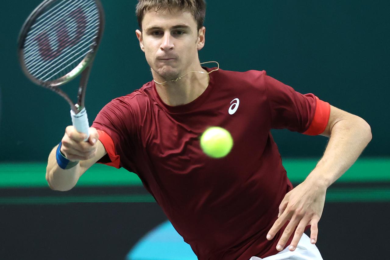 Split: Skupina D Davis Cupa, Hrvatska - Nizozemska, Duje Ajduković - Botic van de Zandschulp  