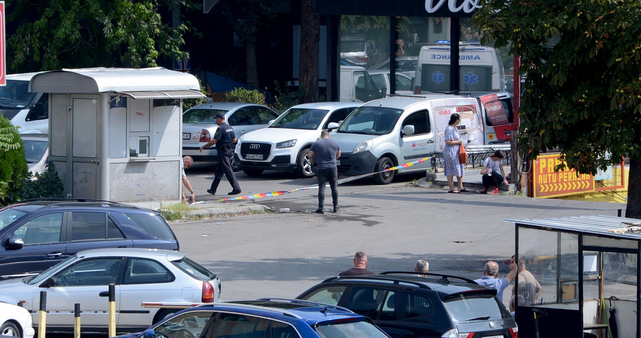 20.08.2024., Skoplje, Makedonija - Jedna osoba je ubijena ispred trgovackog centra Mavrovka u Skoplju. Nakon ubojstva pocinitelji su prilikom bijega pucali i na policiju, ali srecom niti jedan pripadnik MUP-a nije ozlijedjen. Photo: STR 1234/PIXSELL