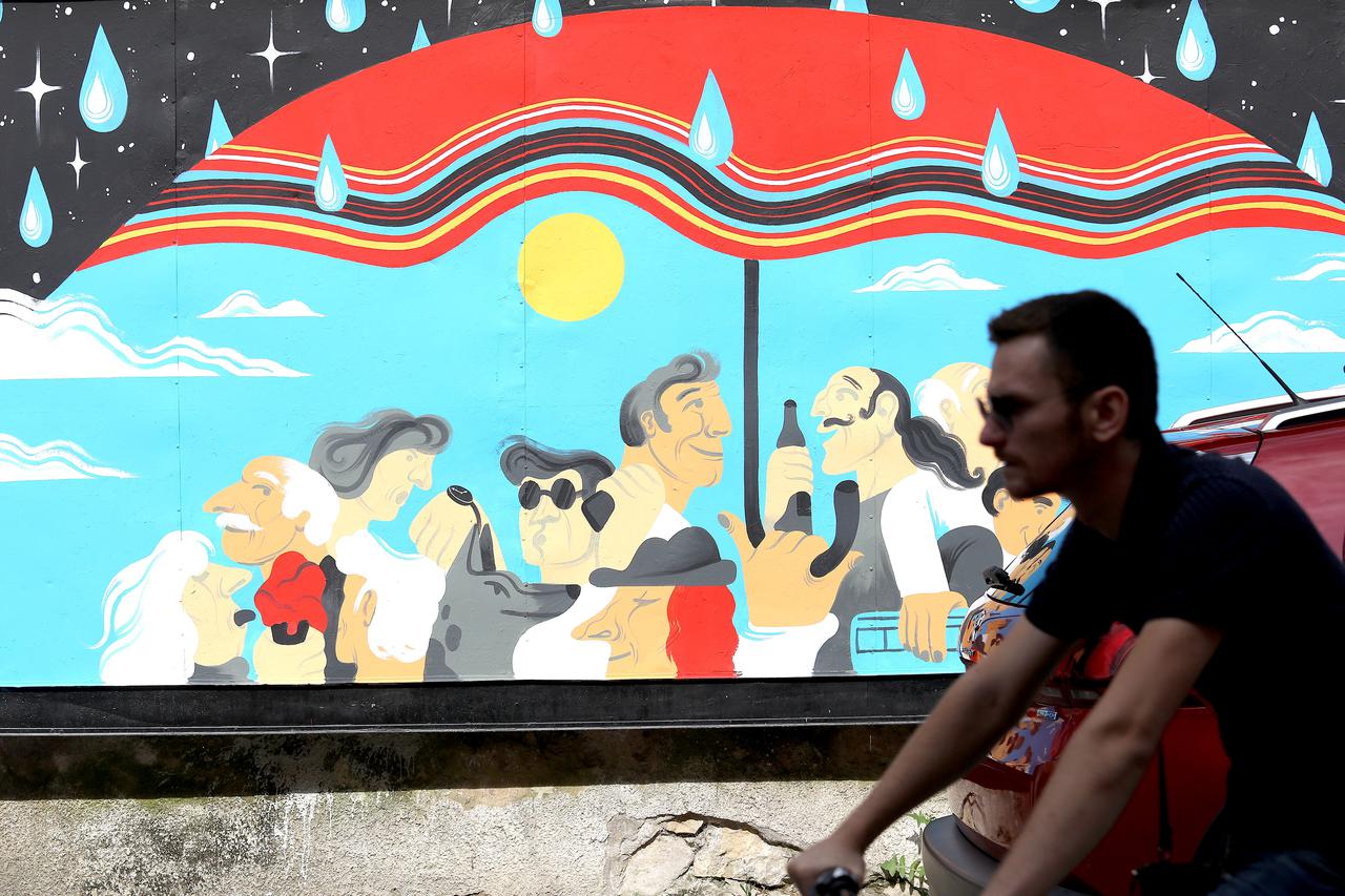 Zagreb: U Radićevoj osvanuo novi mural s motivom šestinskog kišobrana
