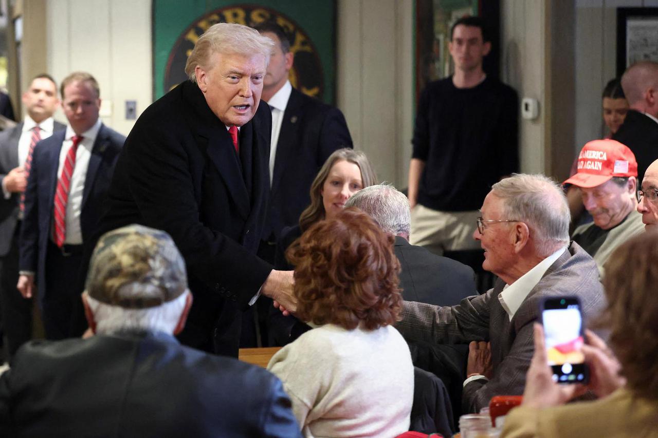 U.S. President Donald Trump visits Machine Shed restaurant in Urbandale