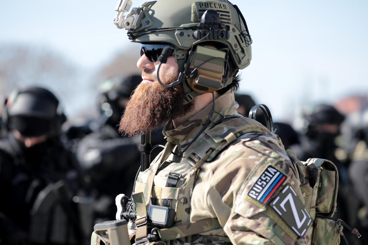 Troops and military hardware review in Grozny, Russia