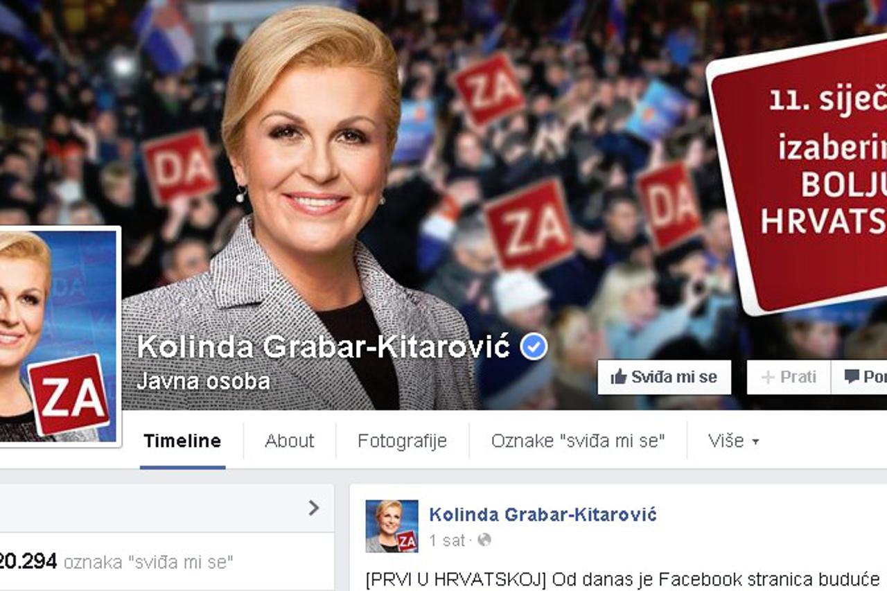 Kolinda Grabar Kitarović,Facebook