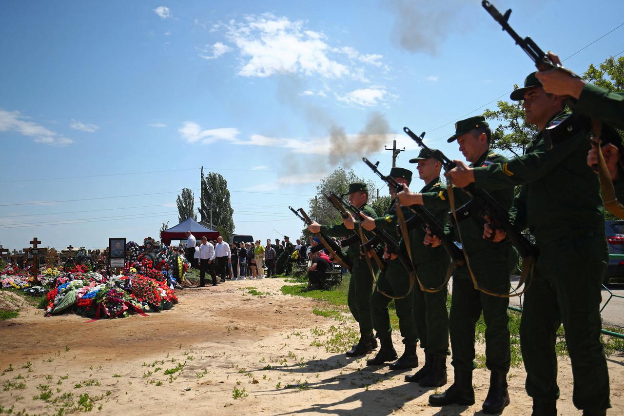 Funeral of Russian army sapper Danil Dumenko, who was killed during the military conflict in Ukraine, in Volzhsky