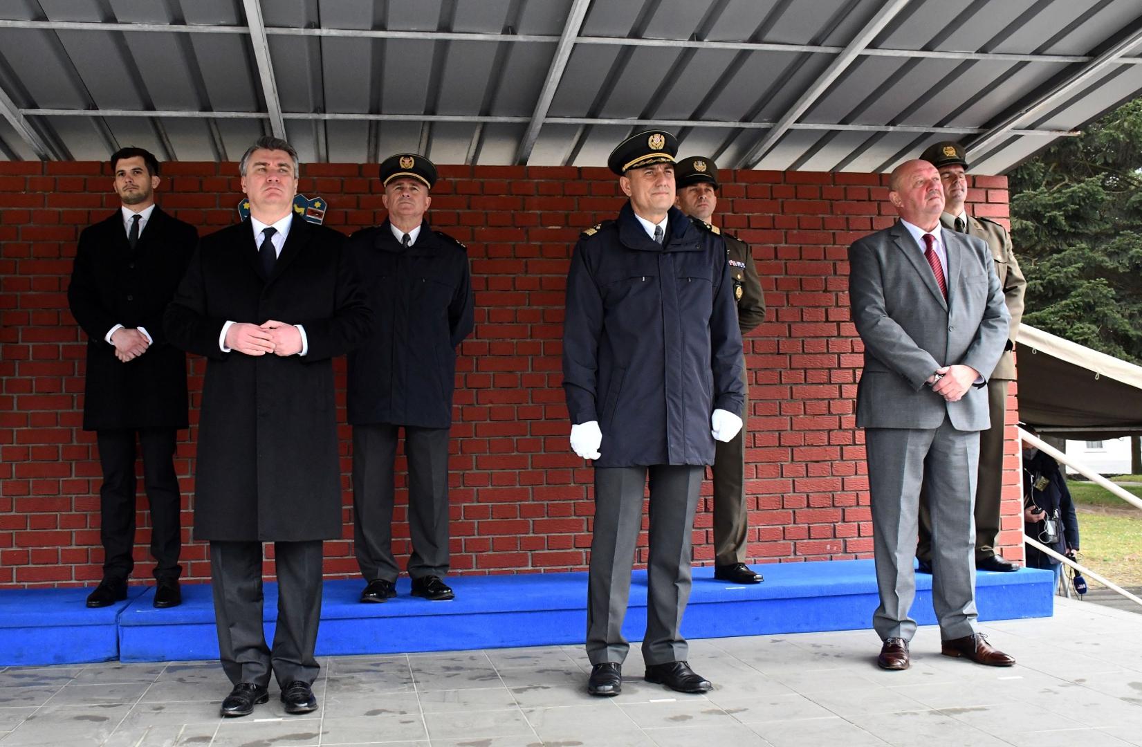 12.03.2021.,Pozega - Svecana prisega 29. narastaja rocnika na dragovoljnom vojnom osposobljavanju kojoj je nazocio i predsjednik RH Zoran Milanovic odrzana je se u vojarni "123. brigade HV"Photo: Ivica Galovic/PIXSELL
