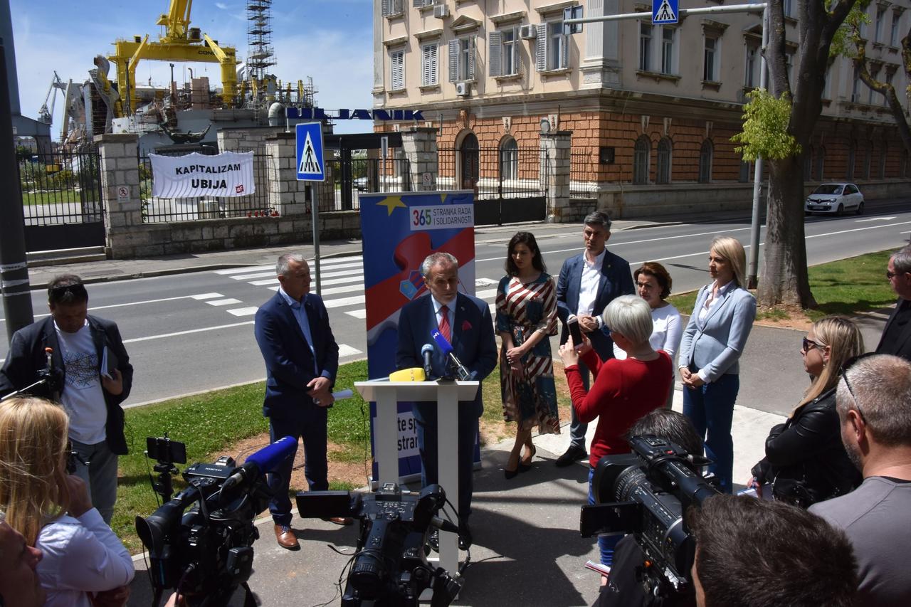 Konfernecija za medije Milana Bandića ispred porte Uljanika