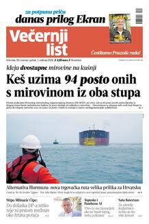 Večernji list naslovnica