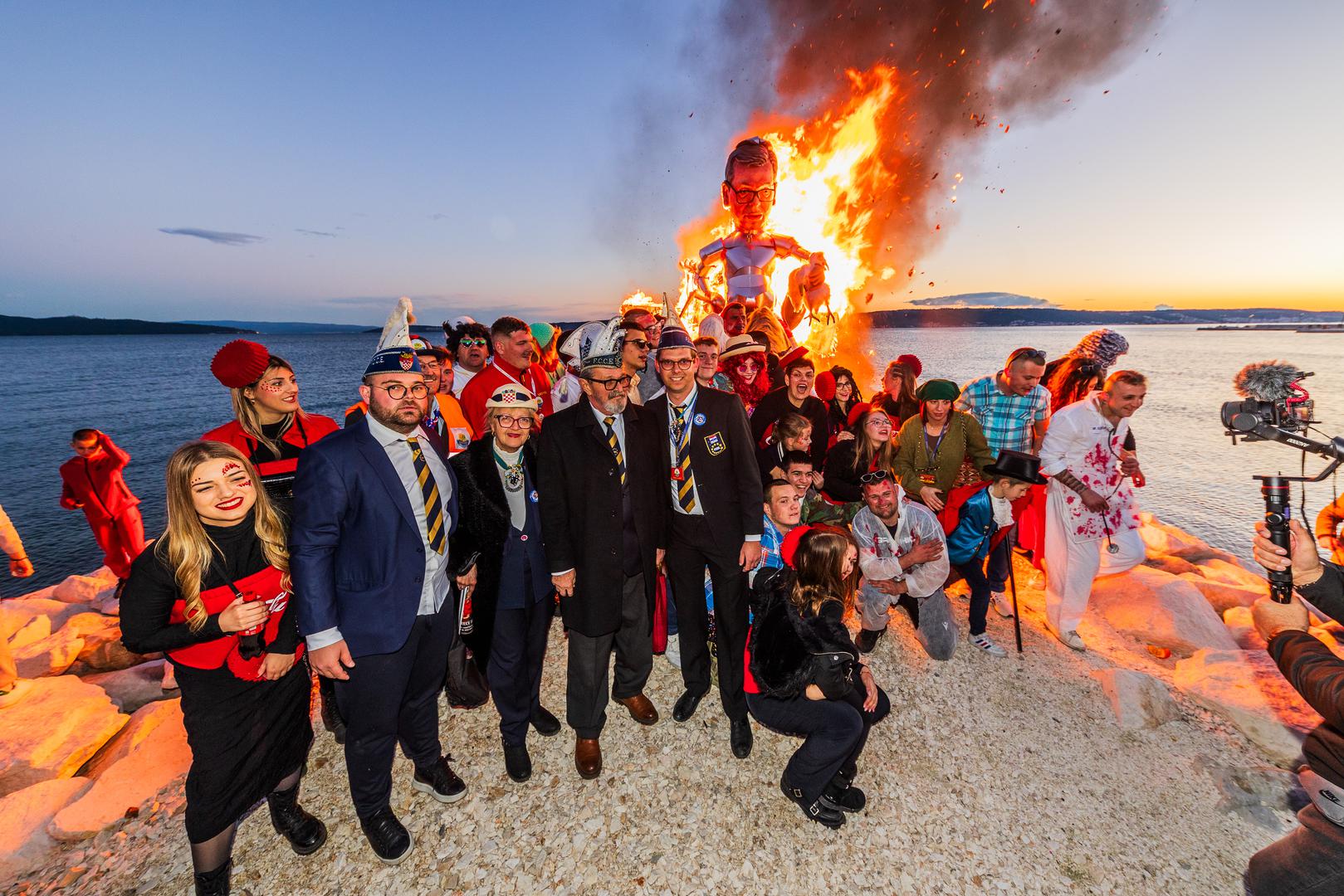 13.02.2024., Kastel Stari - Na pokladni utorak Krnjevalska Udruga 'Poklade' odrzala je 211. Krnjeval u kojem su krnjo bili Aleksandar Vucic i Vladimir Putin. Photo: Zvonimir Barisin/PIXSELL