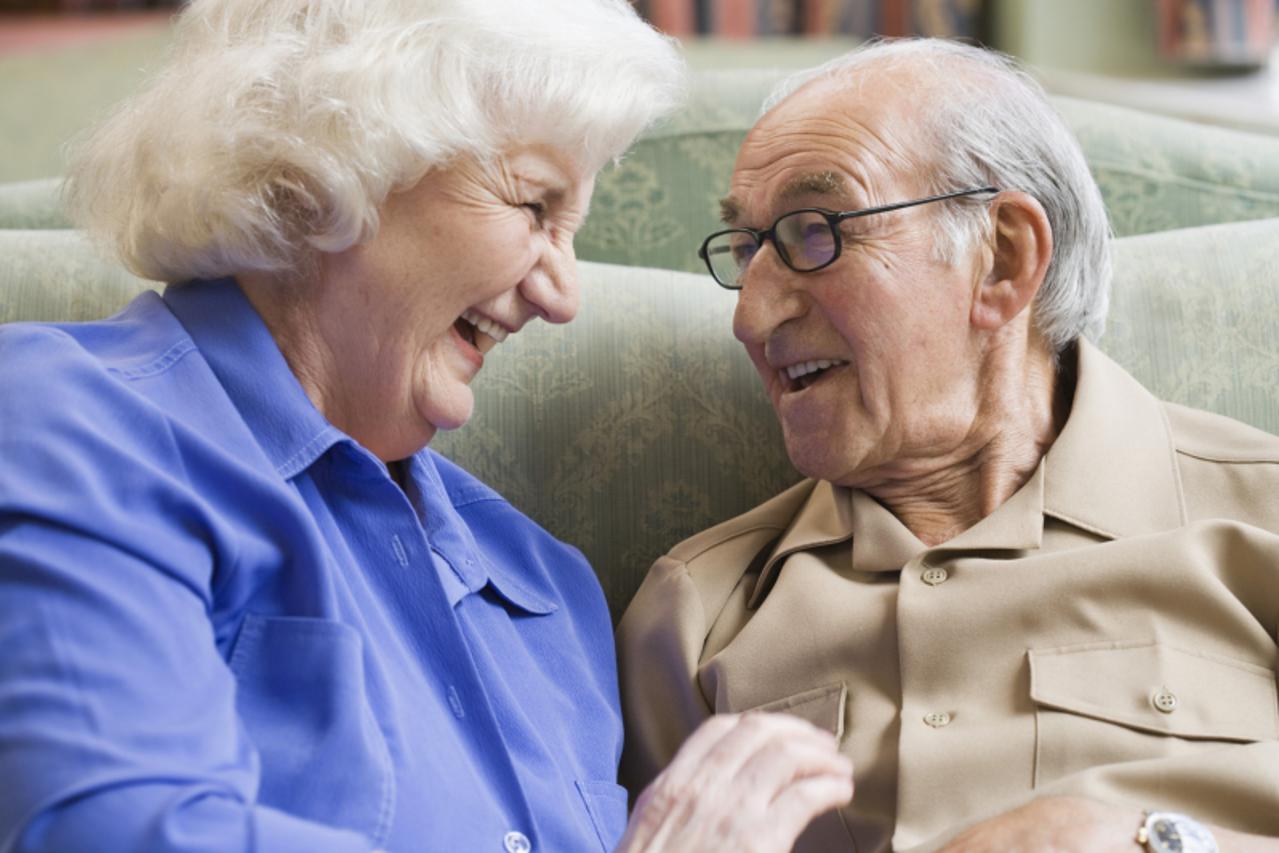 \'Couple laughing\'