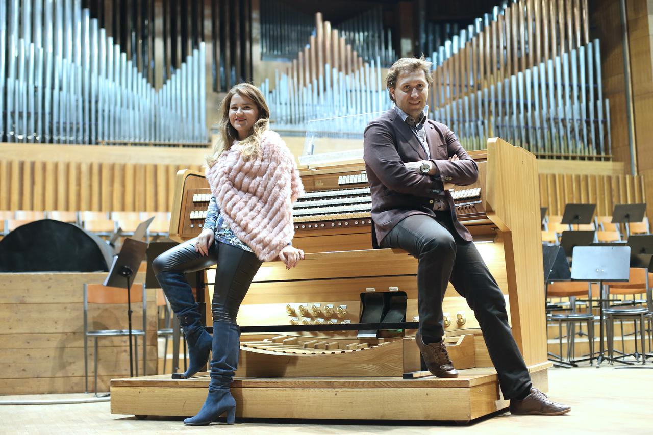 25.01.2017., Zagreb - Sopranistica Evelin Novak, bariton Kresimir Strazanac i orguljas Viseslav Jaklin na pokusu za koncert koji ce odrzati u Lisinskom. Photo: Sanjin Strukic/PIXSELL