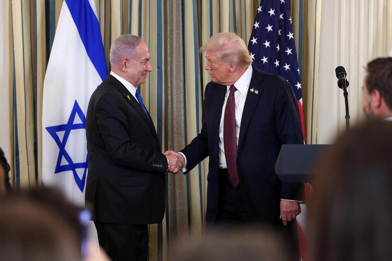 U.S. President Trump meets Israeli PM Netanyahu at the White House in Washington