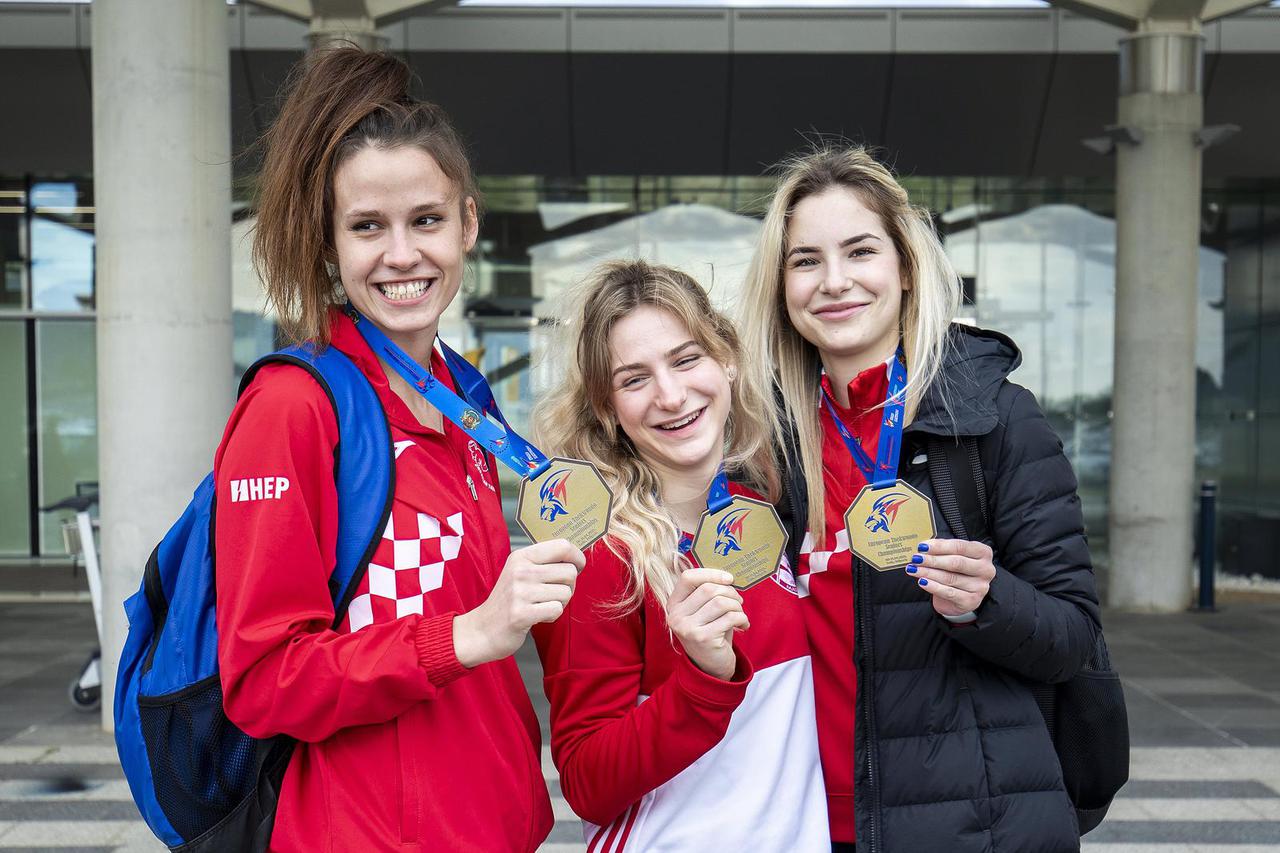 Split: Doček Europskih prvakinja u taekwondou Matee Jelić, Brune Vuletić i Lene Stojković