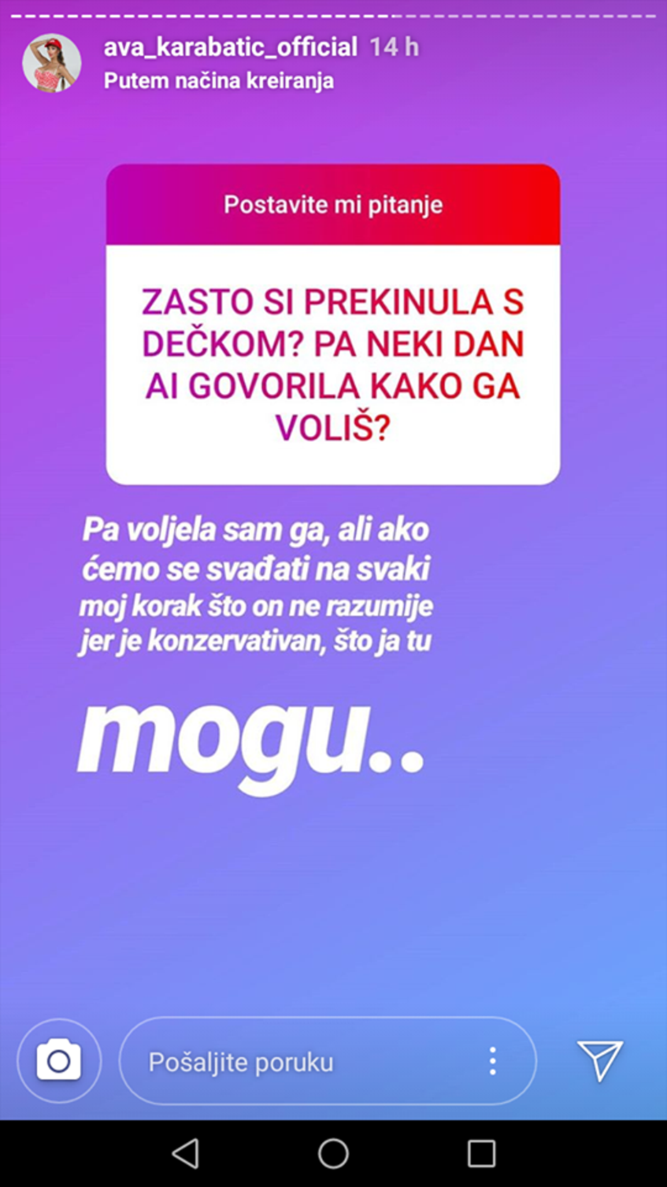 Ava Karabatić priznala da je opet sama