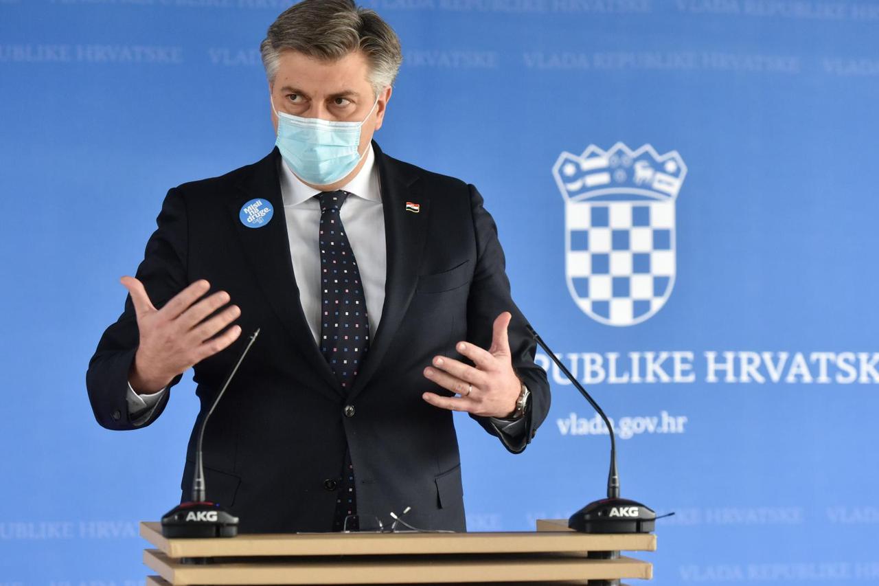 Premijer Plenković dao izjavu za medije nakon sjednice Vlade