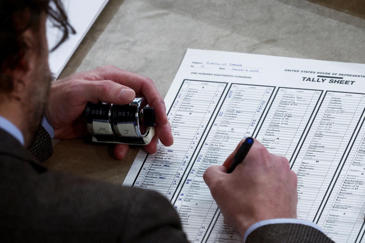 U.S. Representatives try again to elect a Speaker on the third day of the 118th Congress at U.S. Capitol in Washington