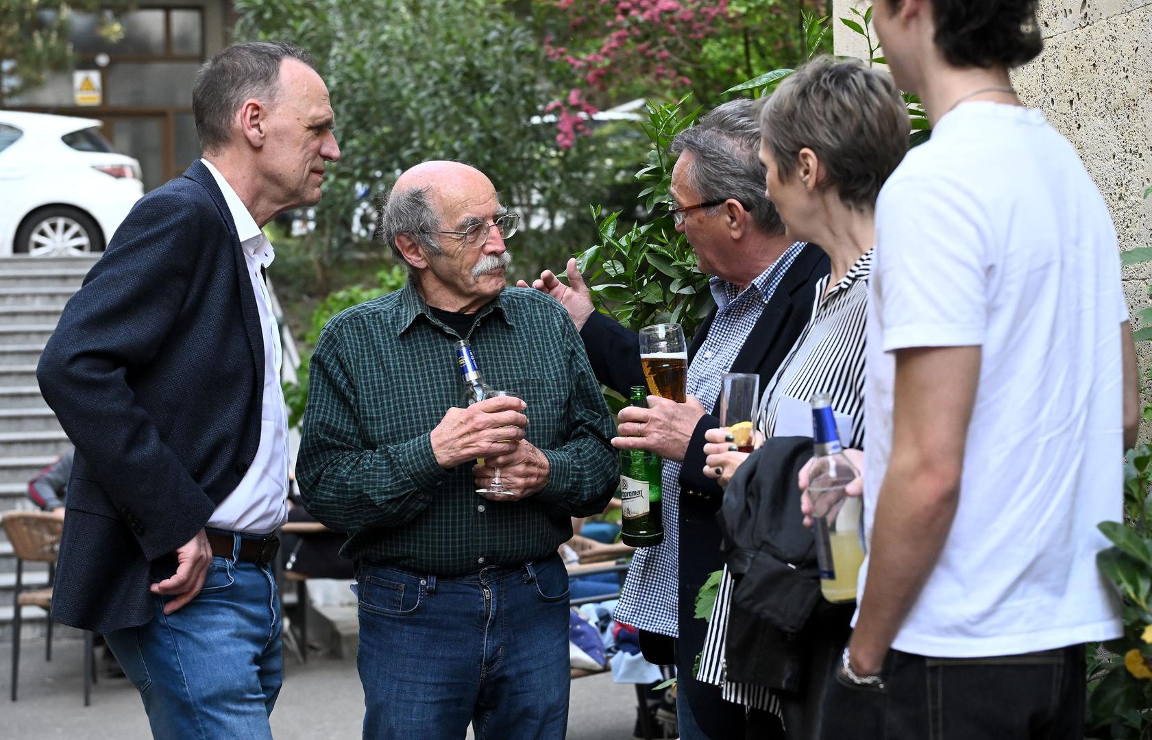 27.04.2036. Zagreb - Promocija restauriranog filma Akcija stadion Dusana Vukotica u Kinoteci okupila glumacku ekipu i prijatelje. Vinko Bresan, Zoran Pusic Photo: Marko Lukunic/PIXSELL