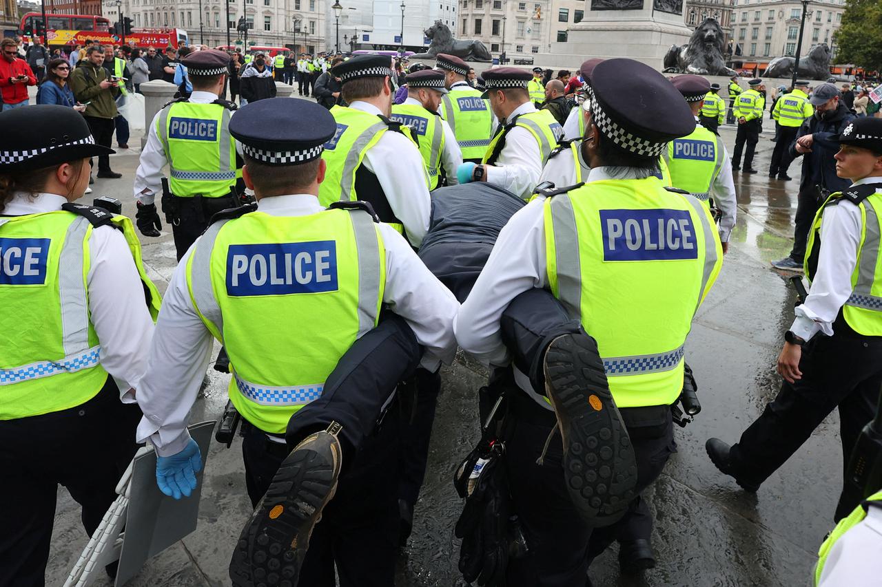 Protest against the British government's ban on Palestine Action in London
