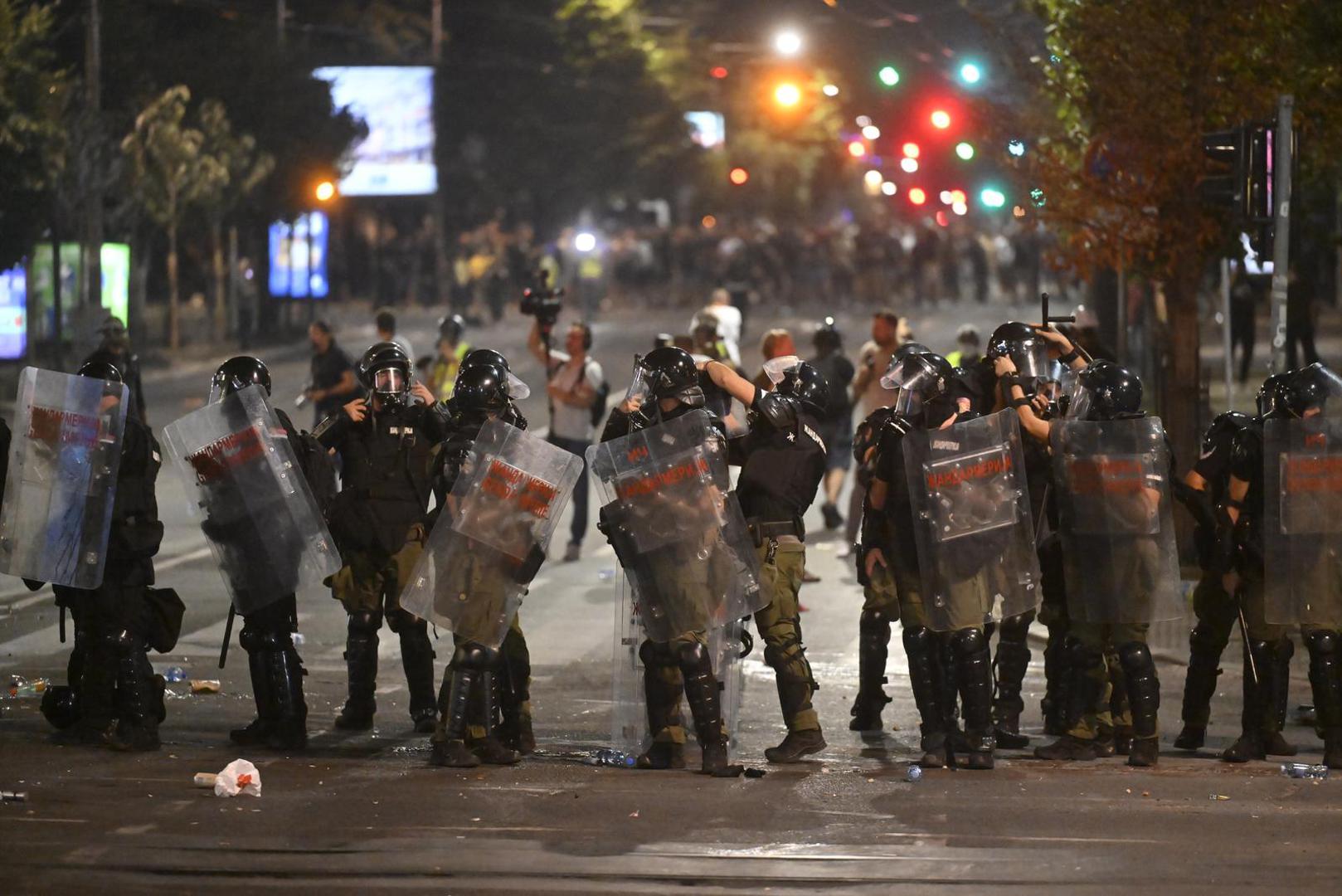 14, August, 2025, Beograd - Protest of citizens and students in down town of Belgrade. Confrontation with the police. Photo: M. M./ATAImages14, avgust, 2025, Beograd - Protest gradjana i studenata u Beogradu. Sukob sa policijom. Photo: M. M./ATAImages Photo: M.M./ATAImages/PIXSELL