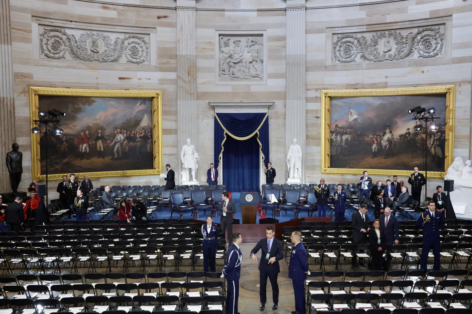 A general view ahead of the presidential inauguration of Donald Trump in the Rotunda of the U.S. Capitol in Washington, U.S. January 20, 2025. REUTERS/Fabrizio Bensch/Pool Photo: Fabrizio Bensch/REUTERS