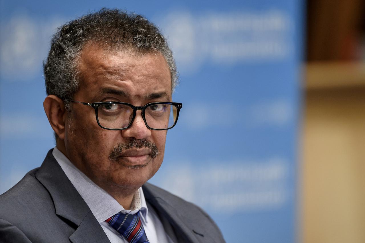 FILE PHOTO: World Health Organization Director-General Tedros Adhanom Ghebreyesus attends a news conference in Geneva