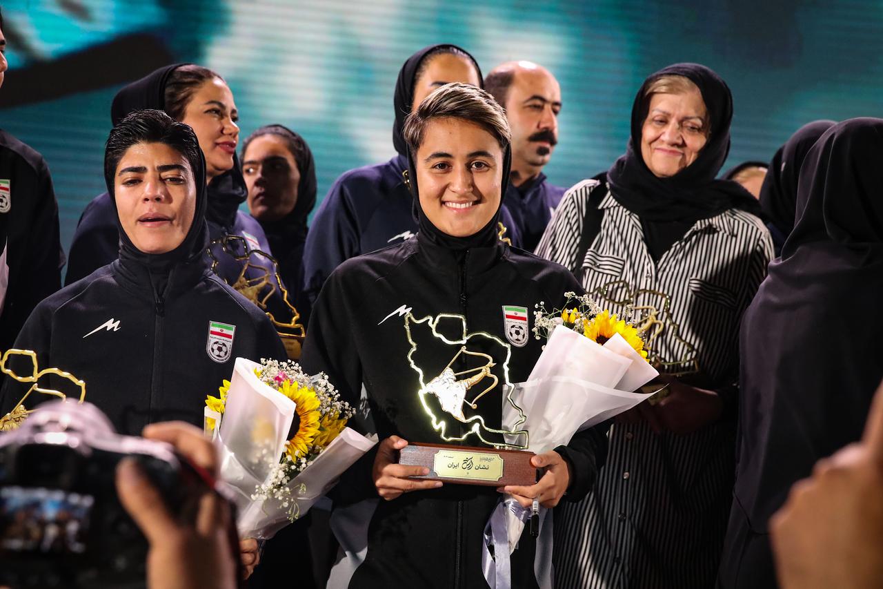 Iran women's team footballers retrun home