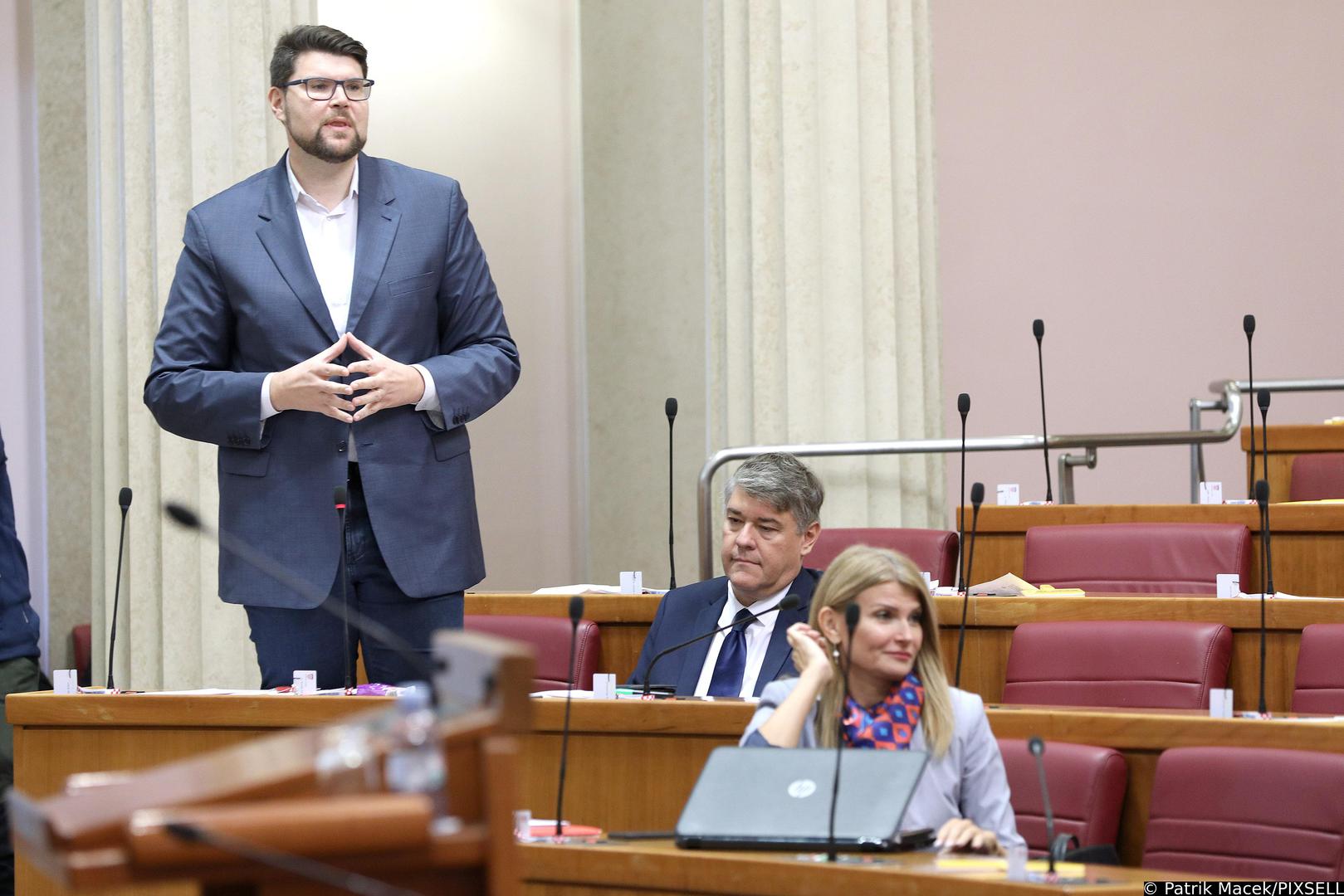 24.10.2023., Zagreb - Premijer Andrej Plenkovic dosao je u Sabor i u nastavku sjednice podnosi godisnje izvjesce Vlade Republike Hrvatske.   Photo: Patrik Macek/PIXSELL