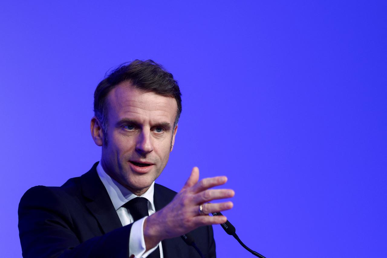 French President Macron visits Lisbon