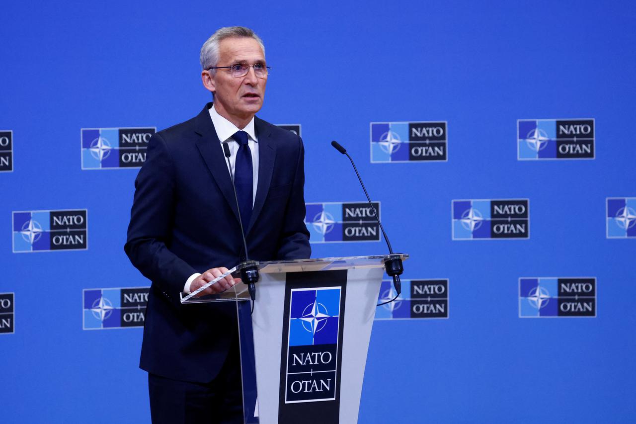 NATO Secretary General Stoltenberg holds news conference in Brussels