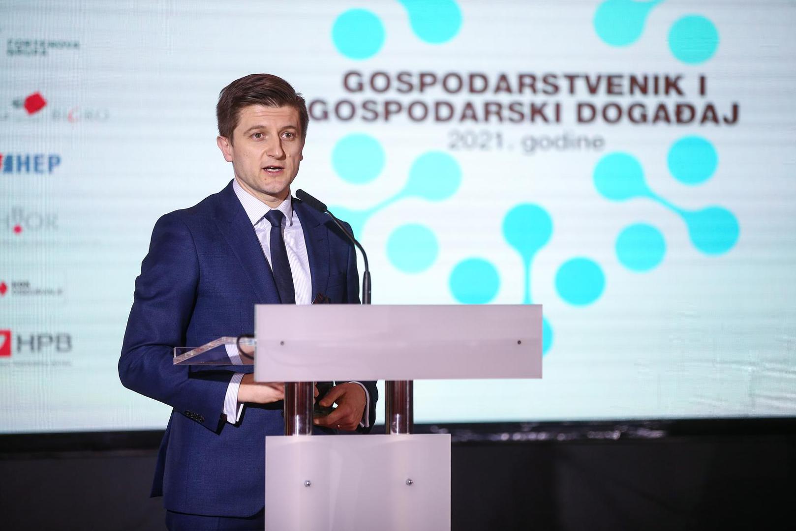 14.12.2021., Zagreb - Dodjela nagrade Vecernjeg lista "Gospodarstvenik i gospodarski dogadjaj 2021. godine. Zdravko Maric