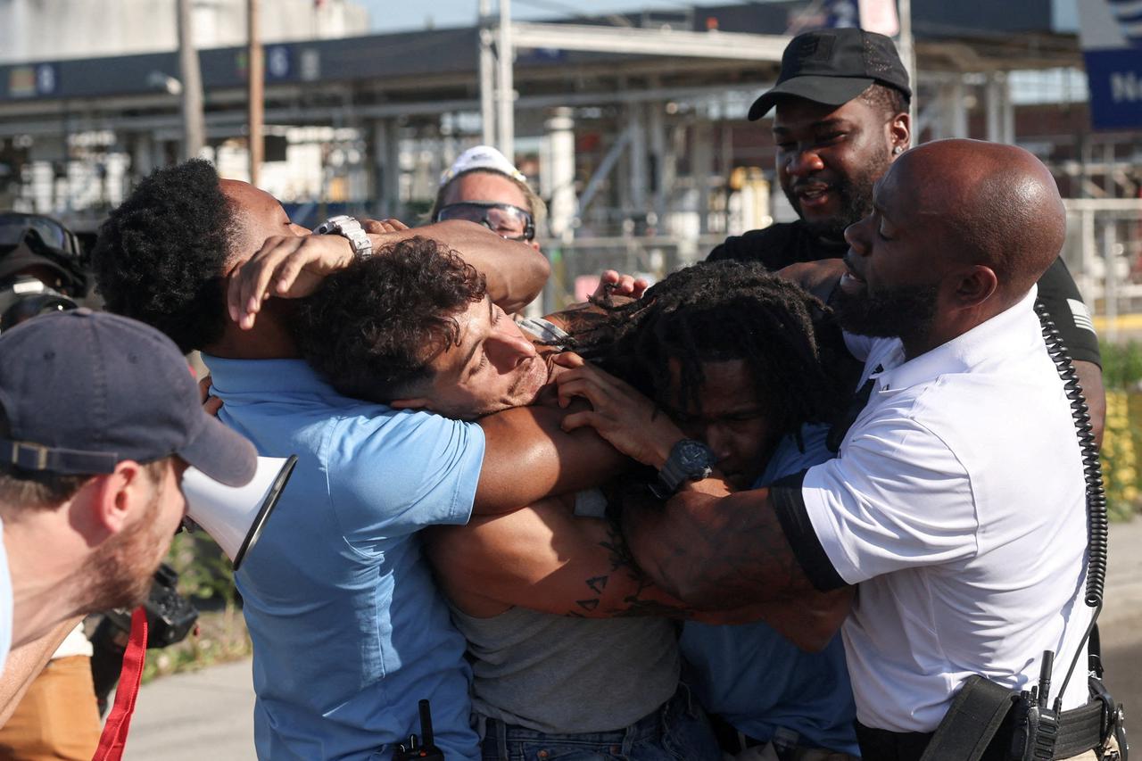 Protest outside Delaney Hall detention center, in Newark