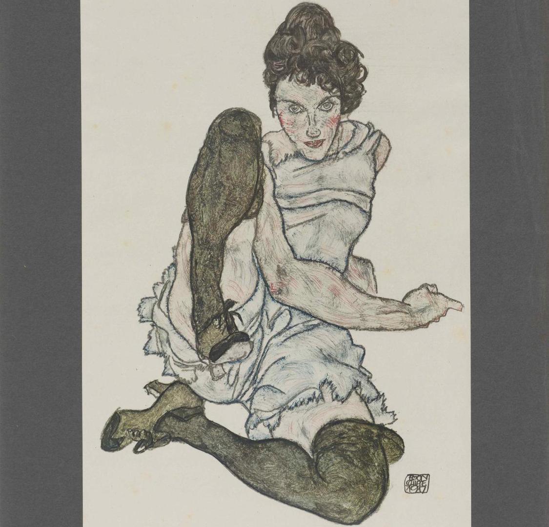 Egon Schiele, Ležćeći akt iz mape Handzeichnungen