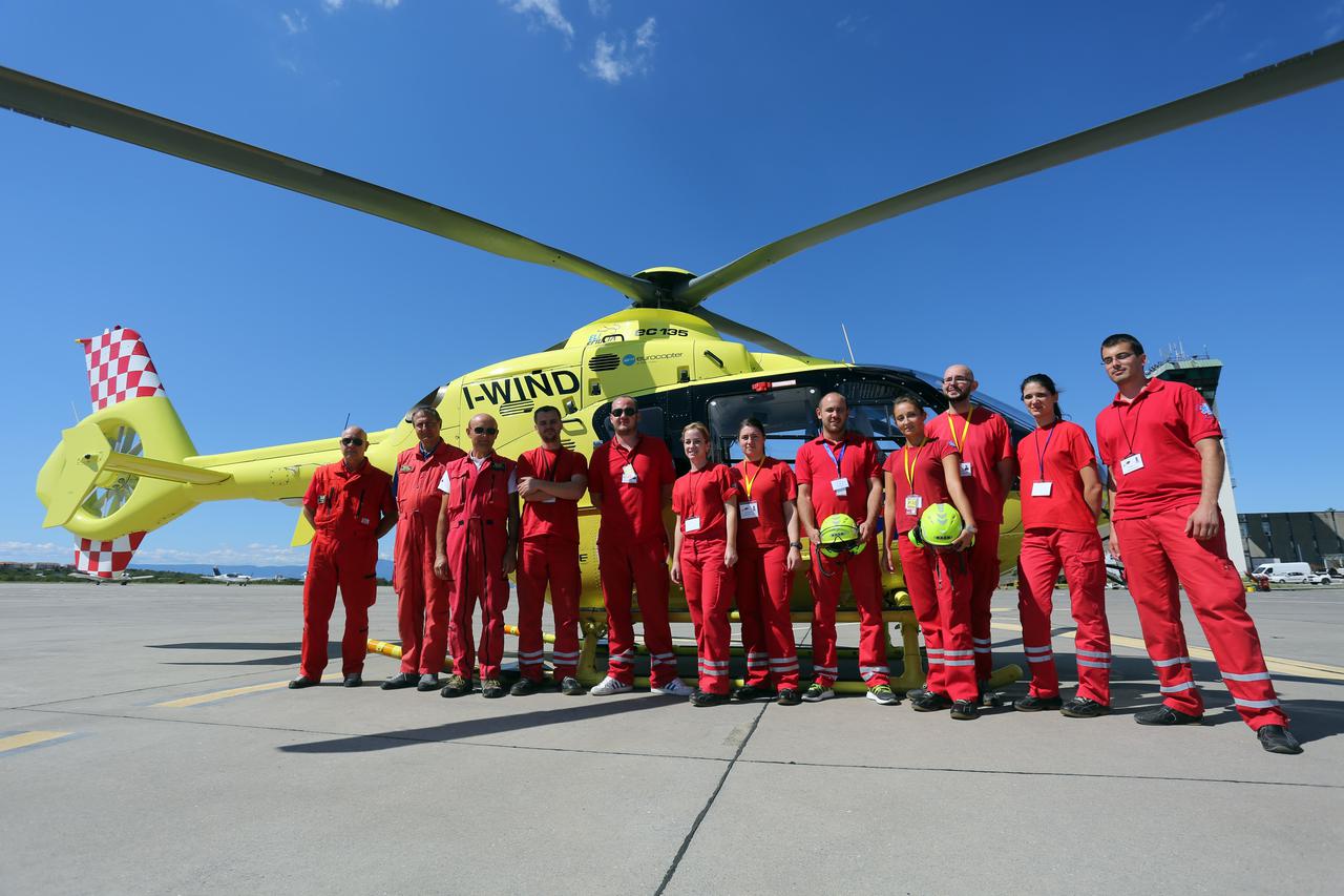 08.09.2015., Omisalj, otok Krk - Helikopterska hitna sluzba u Zracnoj luci Rijeka. Photo: Goran Kovacic/PIXSELL