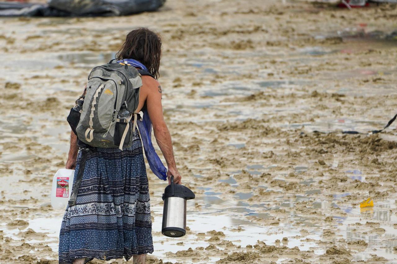 Burning Man revelers stranded in Nevada desert by rain and mud