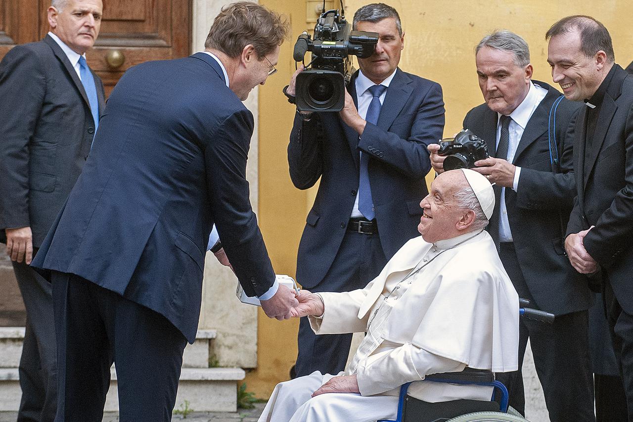 Pope Francis leads the Angelus prayer, at the Vatican