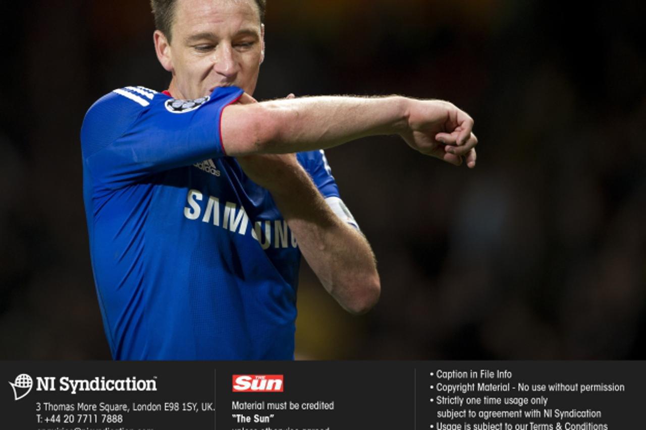 'Manchester United v Chelsea, Champions League Quater Final 2nd Leg. John Terry at the end. Credit: The Sun. Online rights must be cleared by NI Syndication. Photo: NI Syndication/PIXSELL'