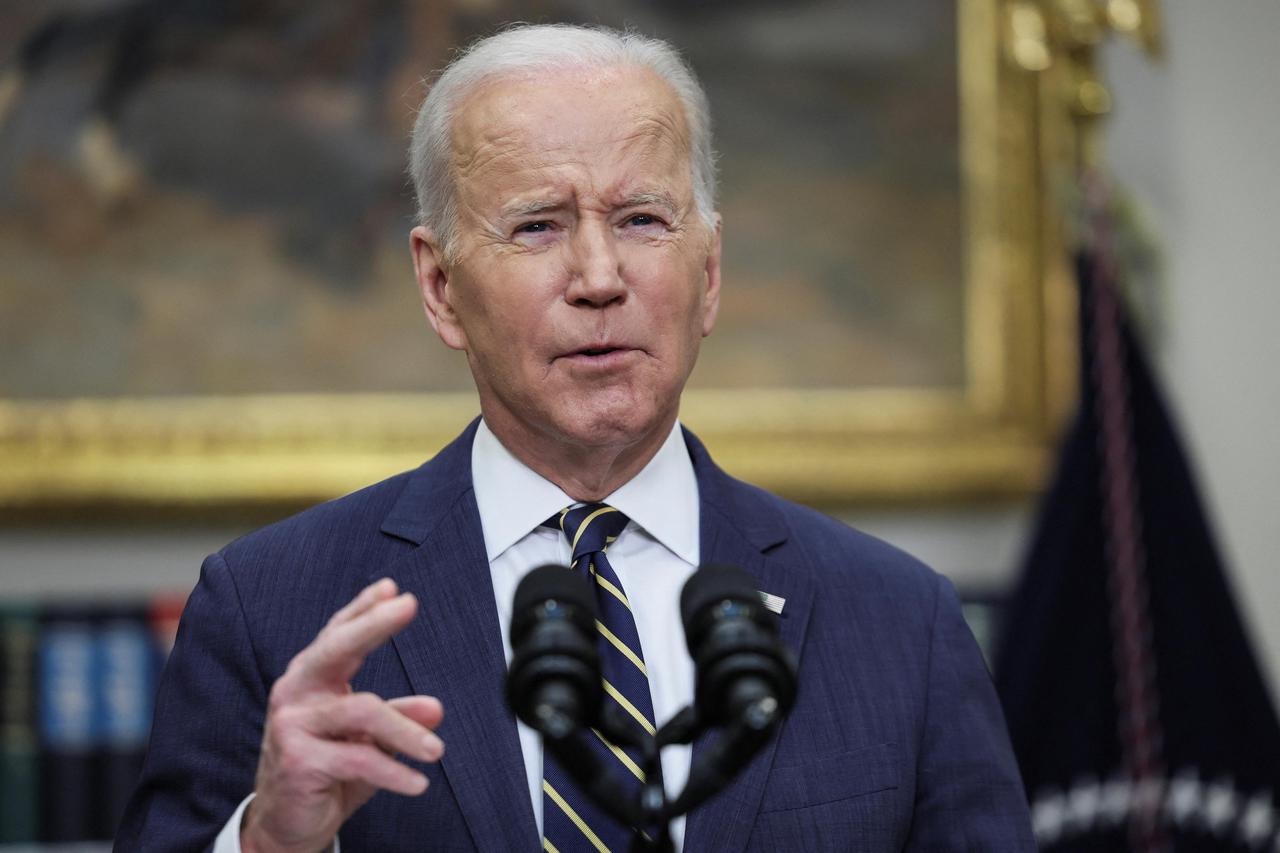 U.S. President Joe Biden announces actions against Russia for its war in Ukraine, at the White House in Washington