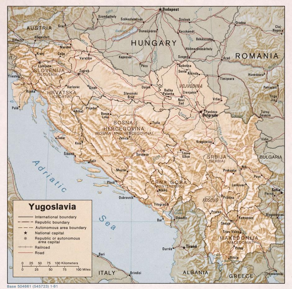CIA karte Jugoslavije