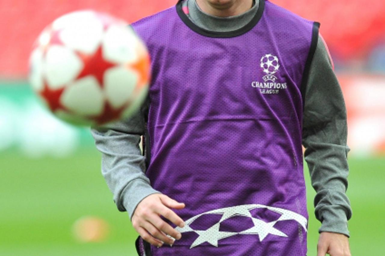 'Barcelona\'s Lionel Messi during a training session at Wembley Stadium, London. Photo: Press Association/Pixsell'