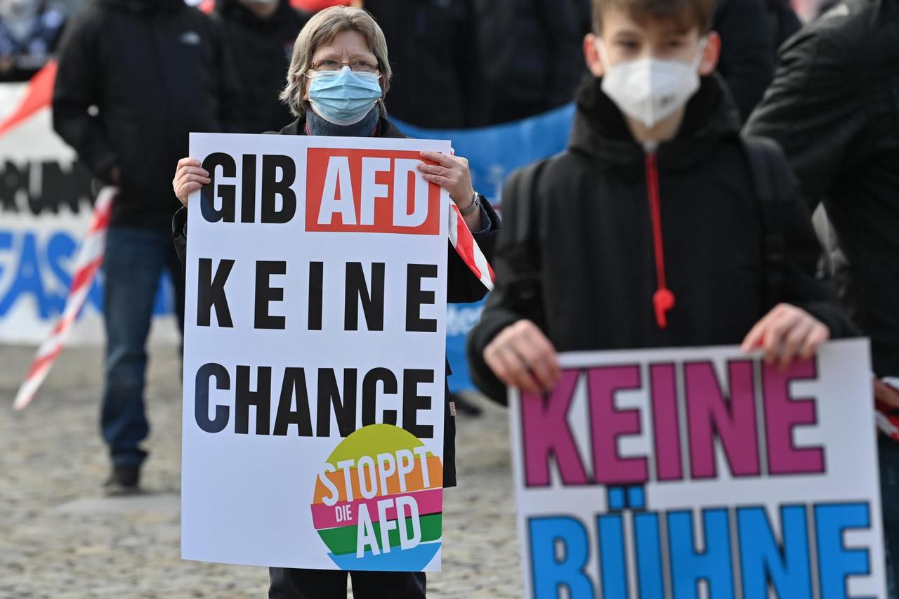 Demonstration against AfD election rally