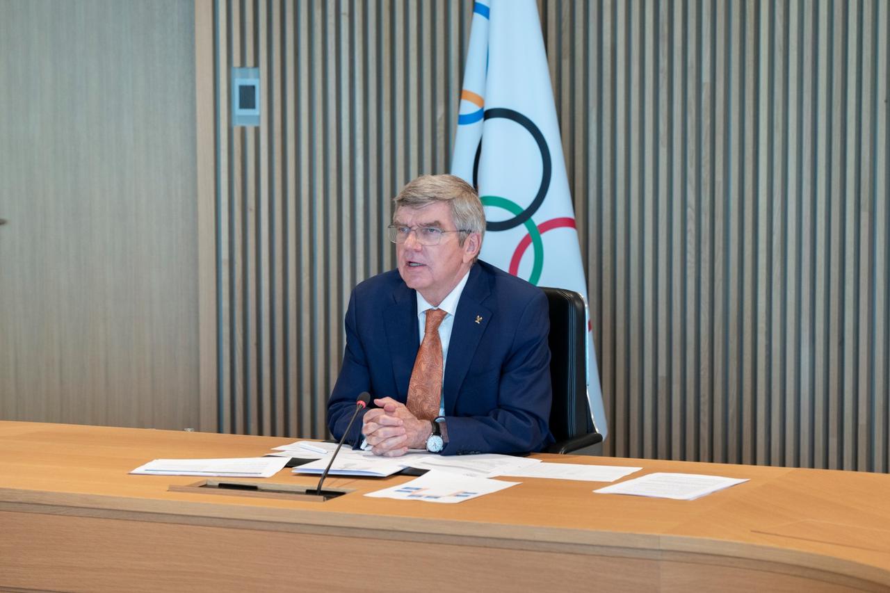 IOC President Bach attends Executive Board virtual meeting in Lausanne