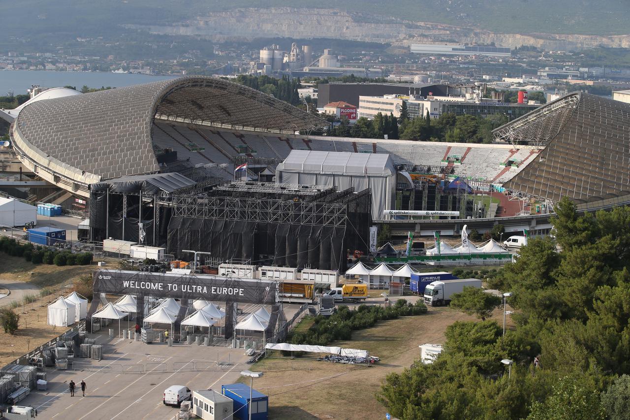 Split: Pripreme za Ultra Europe 2018 na stadionu Poljud