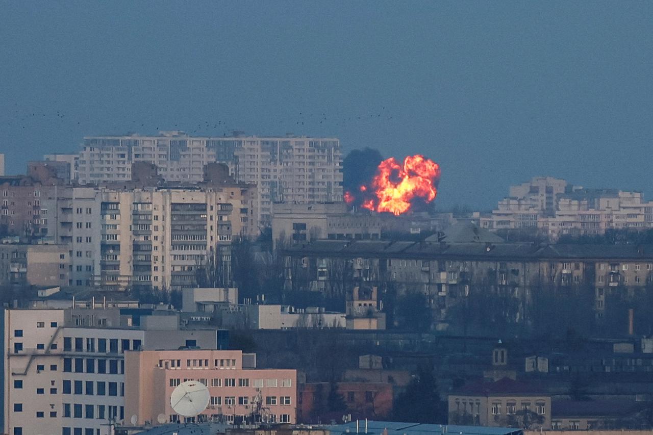 Russian missile and drone strike in Kyiv