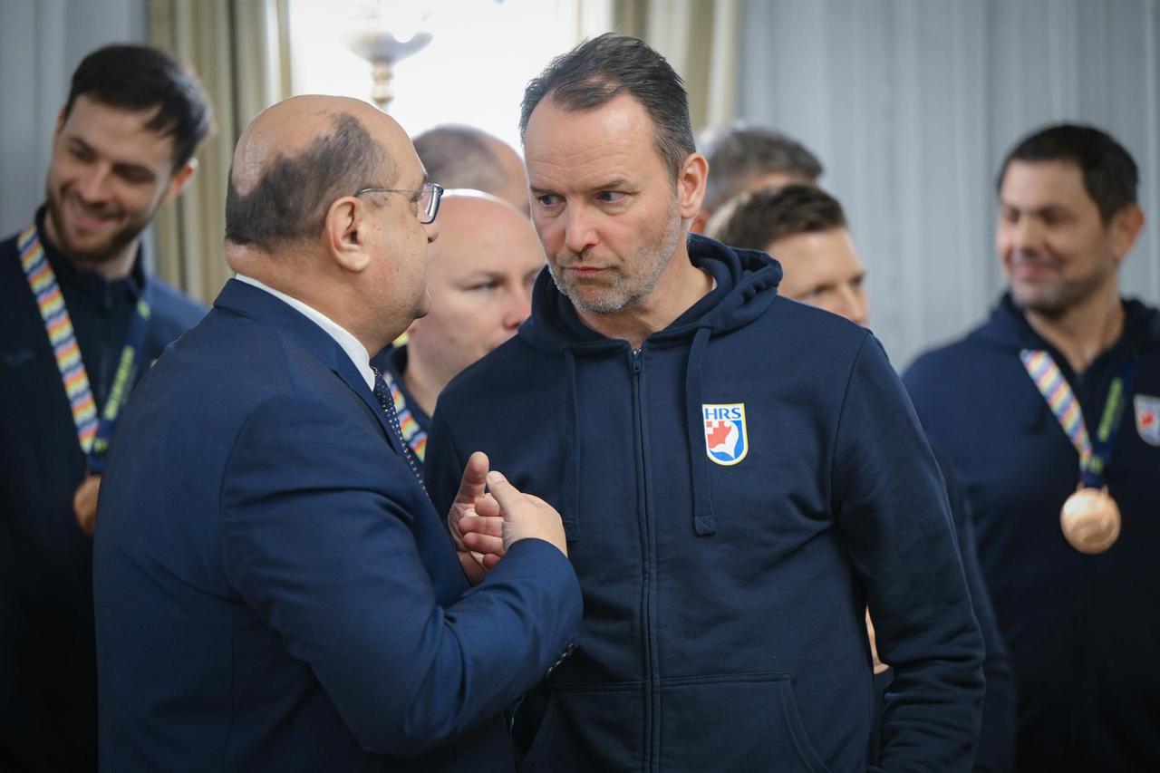 Zagreb: Prijem rukometaša u Banskim dvorima