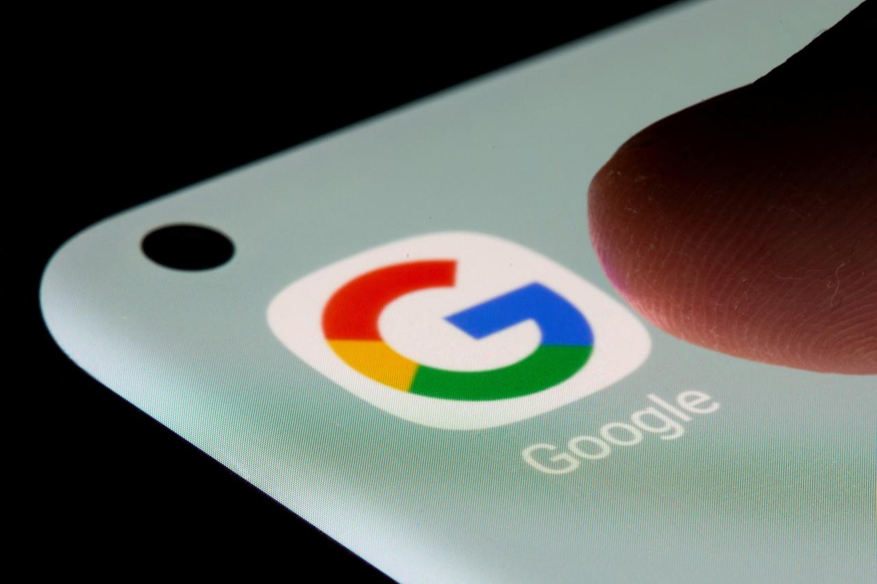 FILE PHOTO: Google app is seen on a smartphone in this illustration